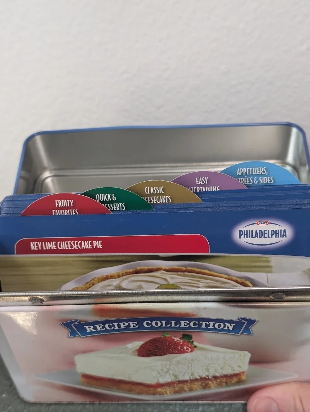 Philadelphia Cream Cheese Tin Box with Recipe Card Collection Collectible